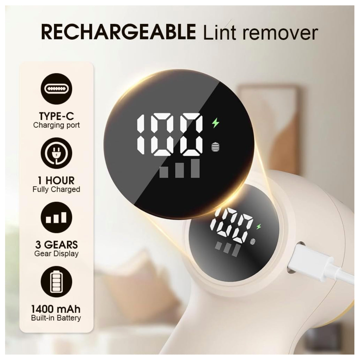 Removedor Quita Motas Led Recargable